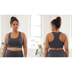 Zenana Racerback Sports Bra Gray Size 1X